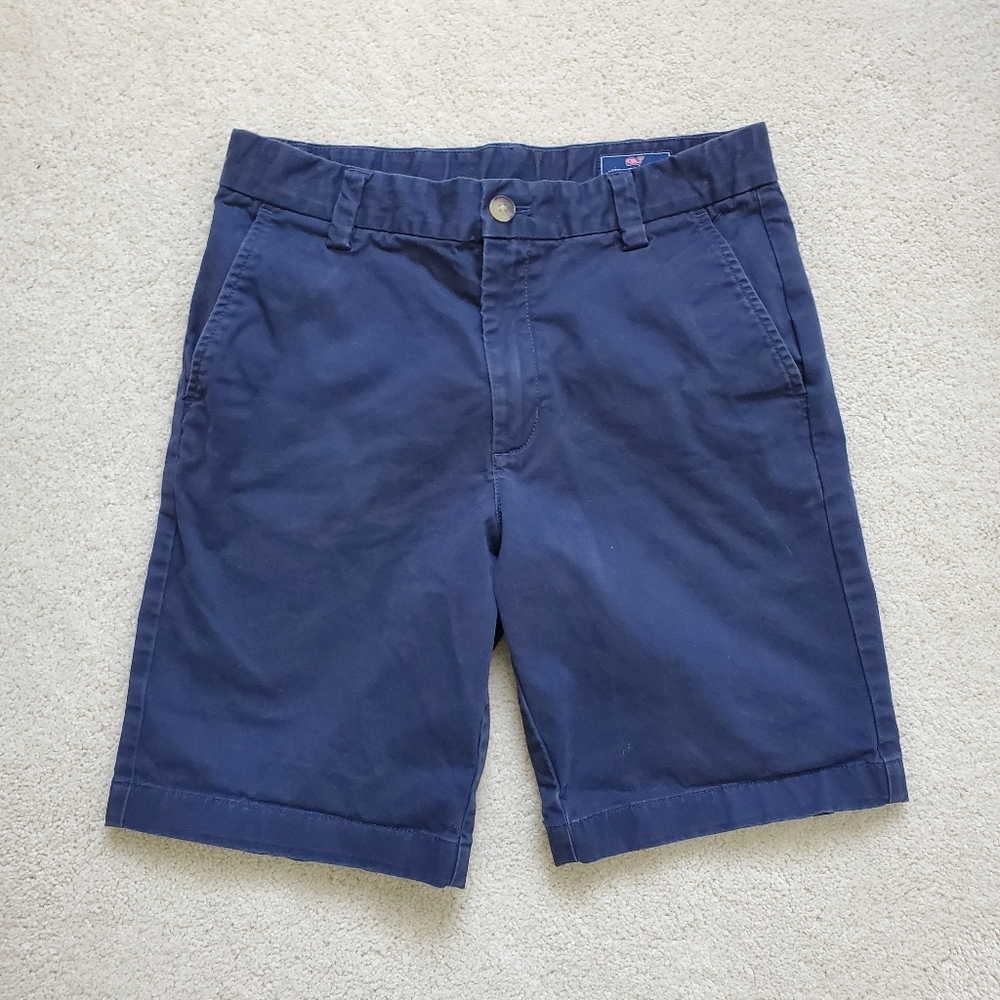 Vineyard Vines Boys Blue Cotton Stretch Shorts Adjustable Waist sz10
